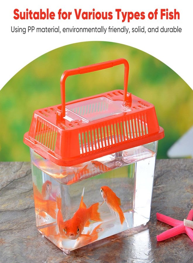 BUGUUYO Mini Plastic Fish Tank, Small Portable Aquarium with Lid for Small Critters and Creatures Pet Fish Easy to Clean and Transparent Tank Design - Image 5